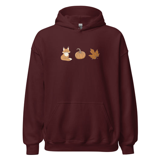 Fox Pumpkin Fall Leaf Halloween Hoodie